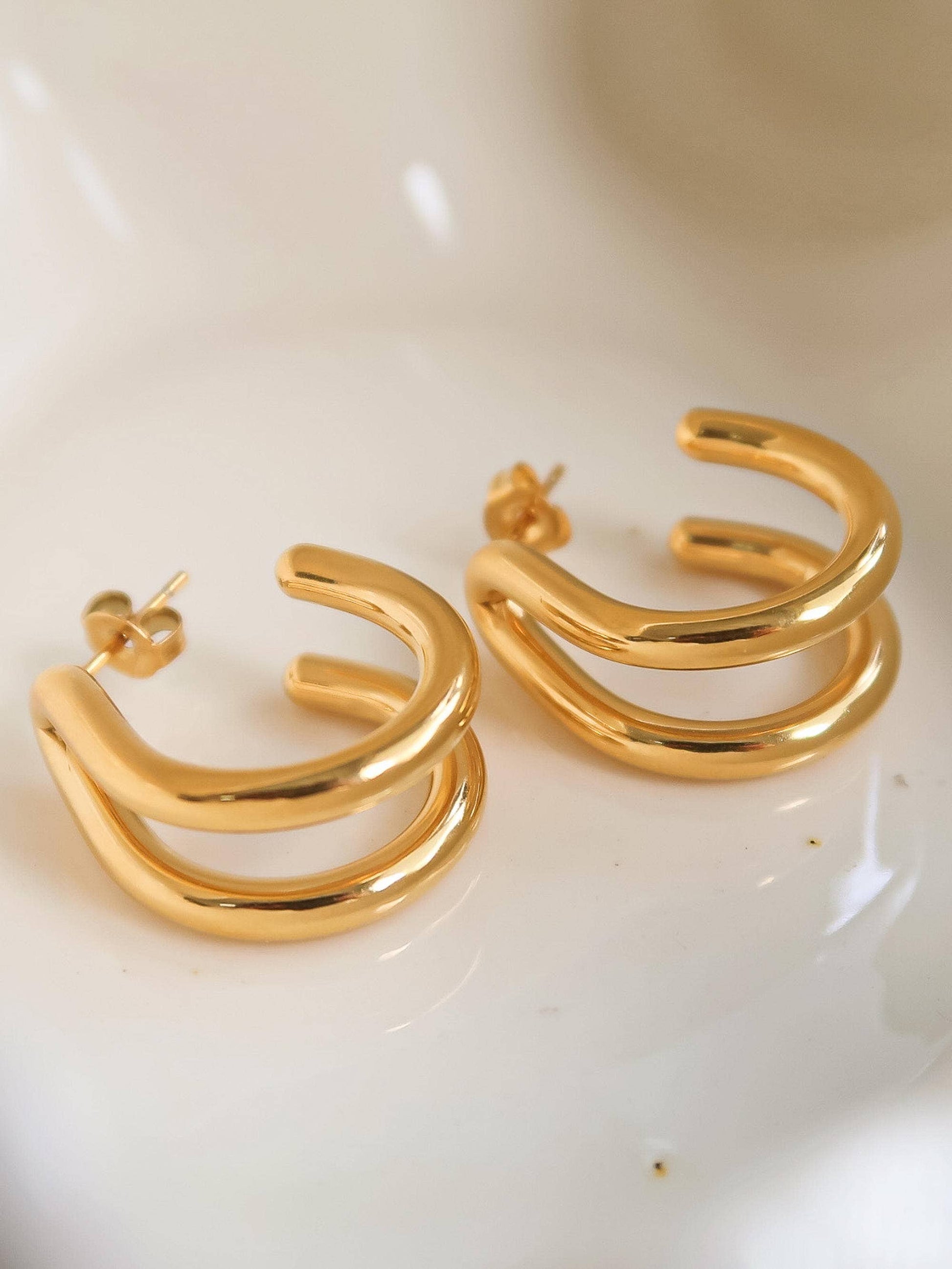Lucille Double C Hoop Earrings