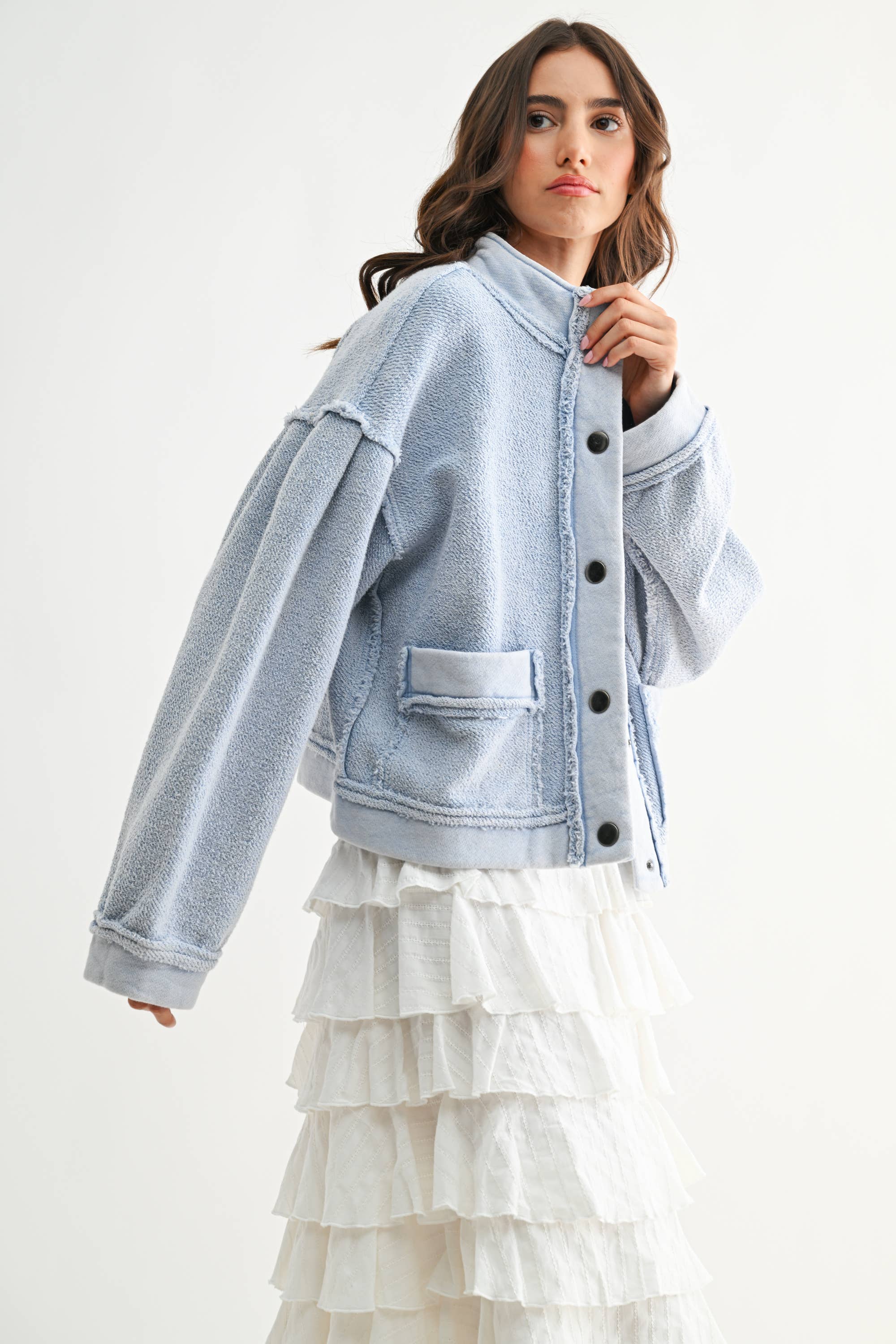 Theo Textured Button Up Jacket