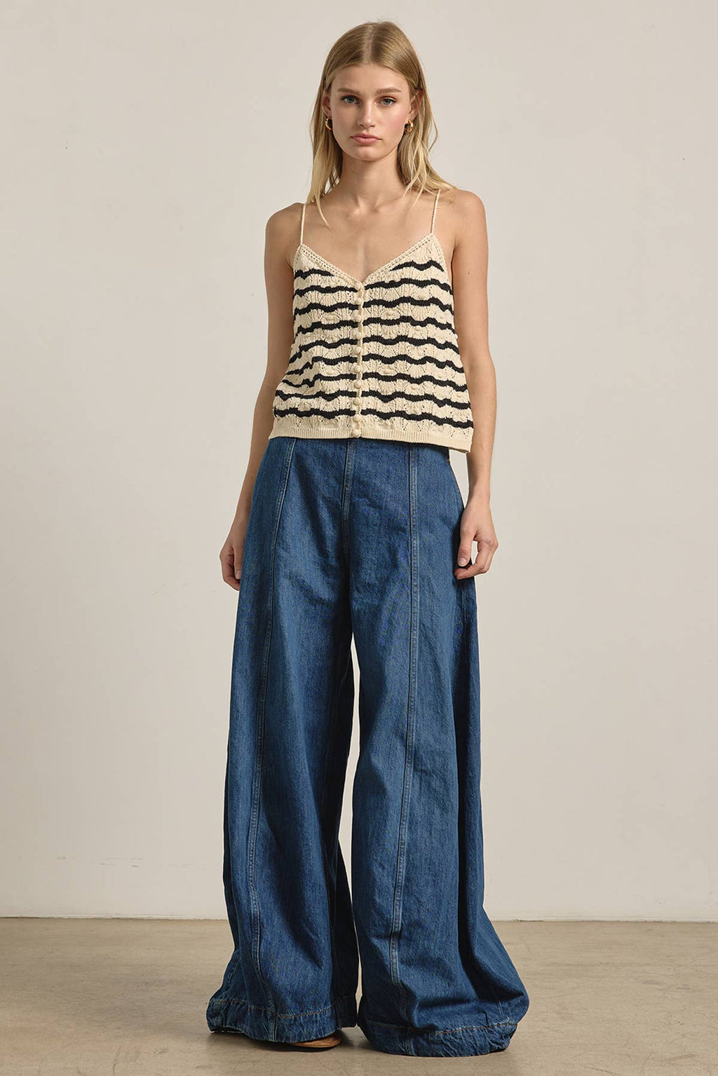 Lila Striped Crochet Camisole