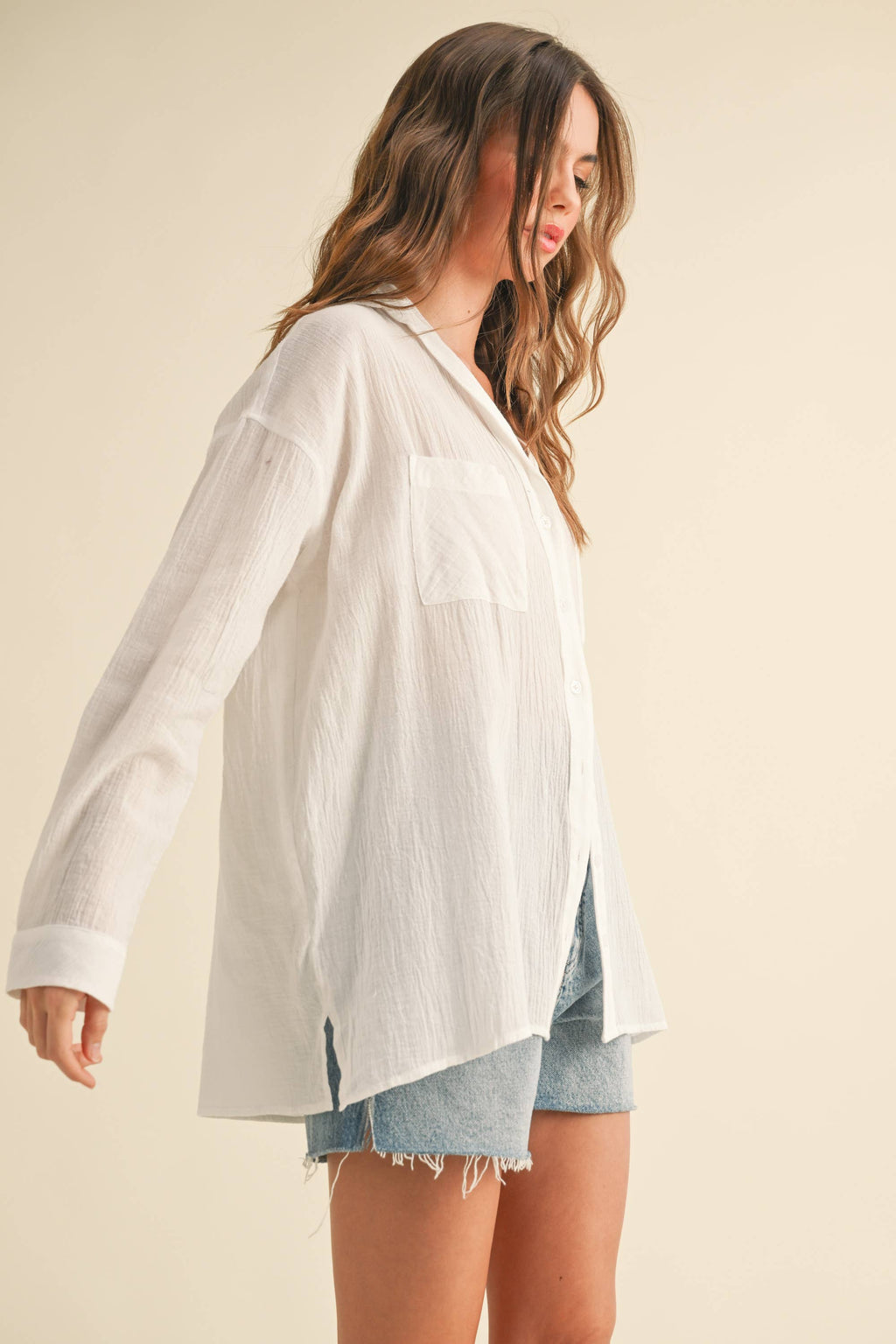 Kie Cotton Button Up Top
