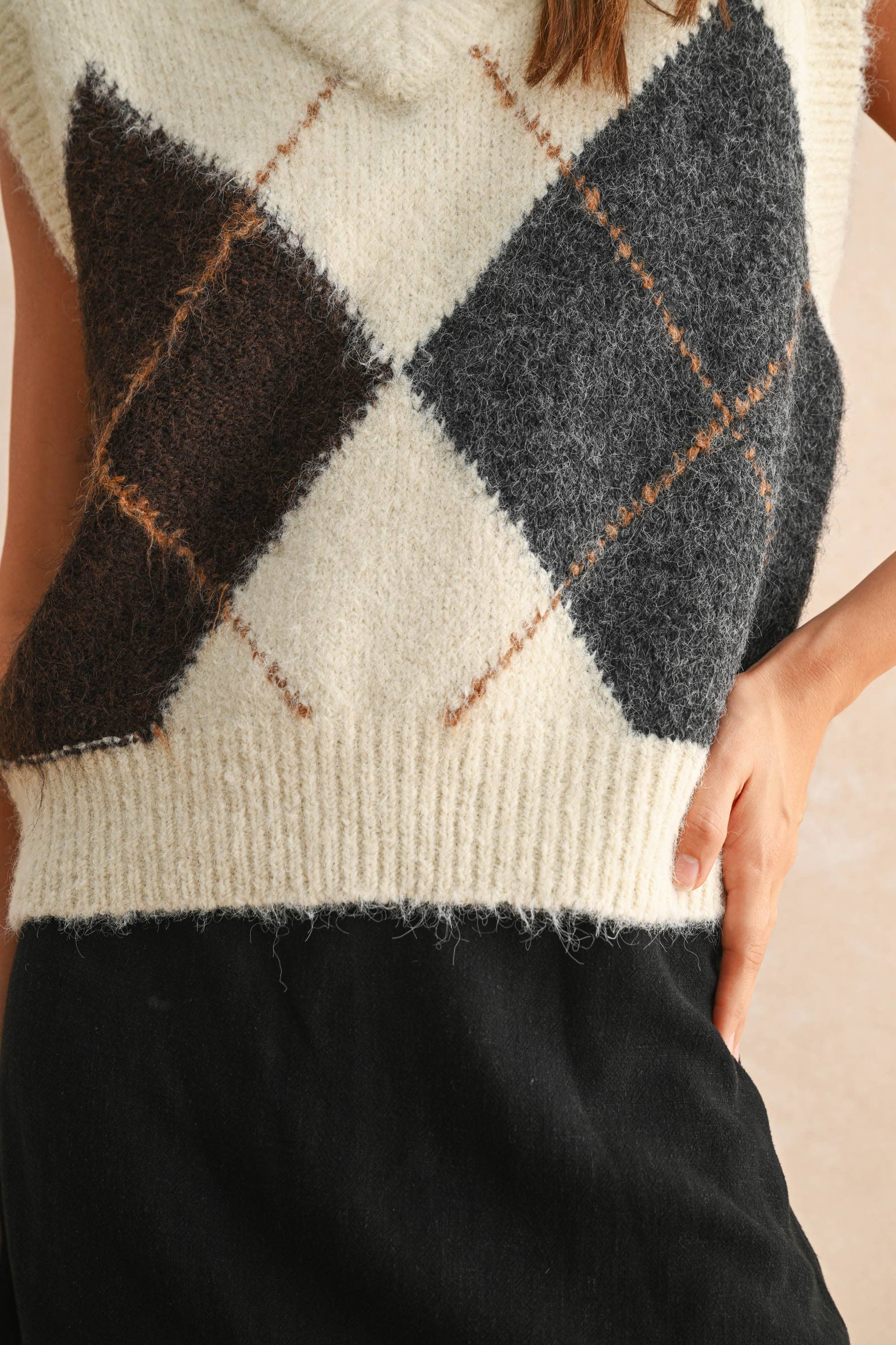 Willow Argyle Sweater Vest