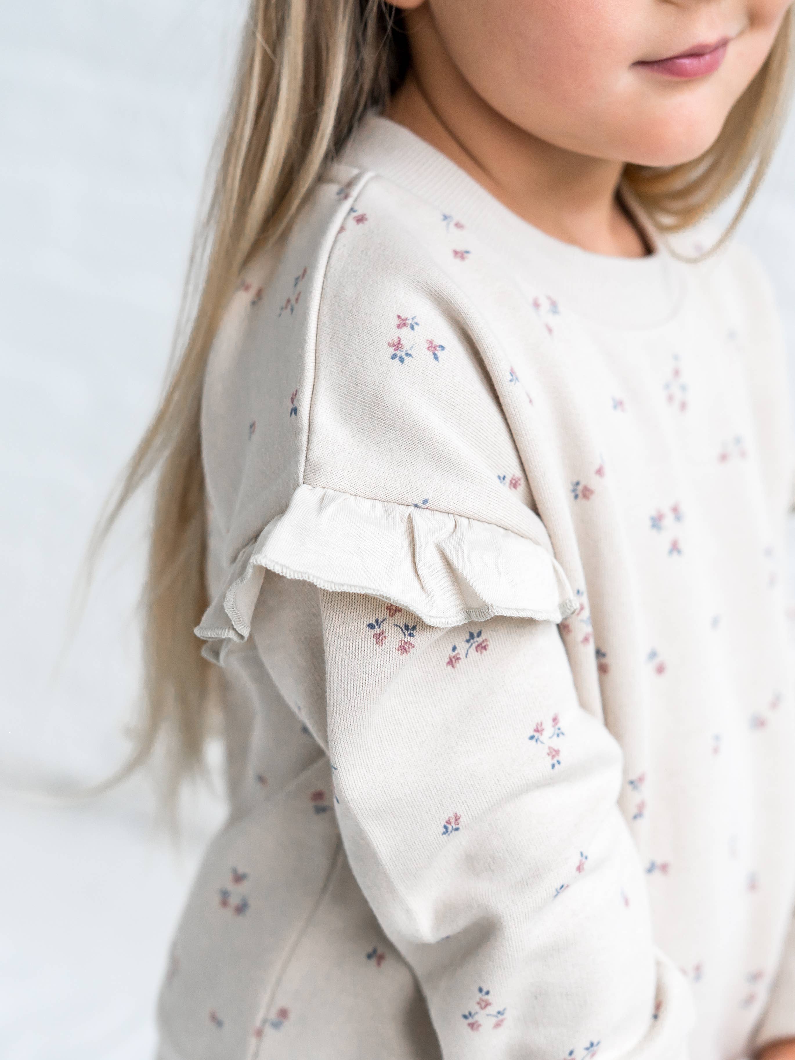 Abbey Fleece Ruffle Sleeve Sweatshirt