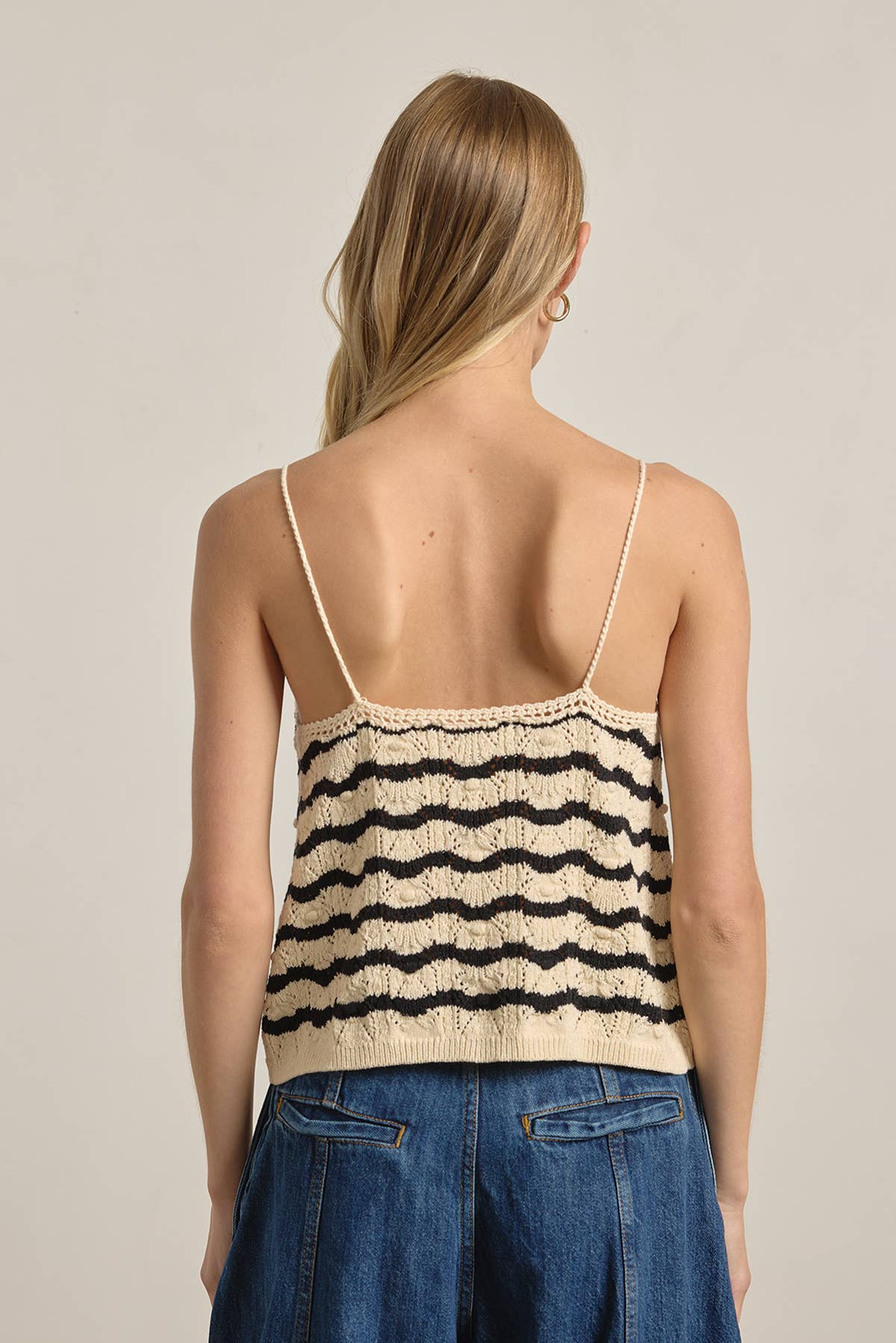 Lila Striped Crochet Camisole