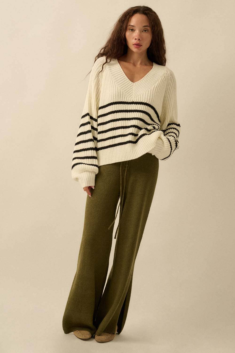 Janie Olive Knit Pants