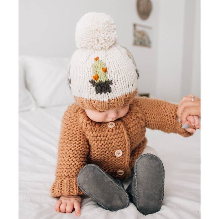 Pecan Garter Stitch Baby Cardigan