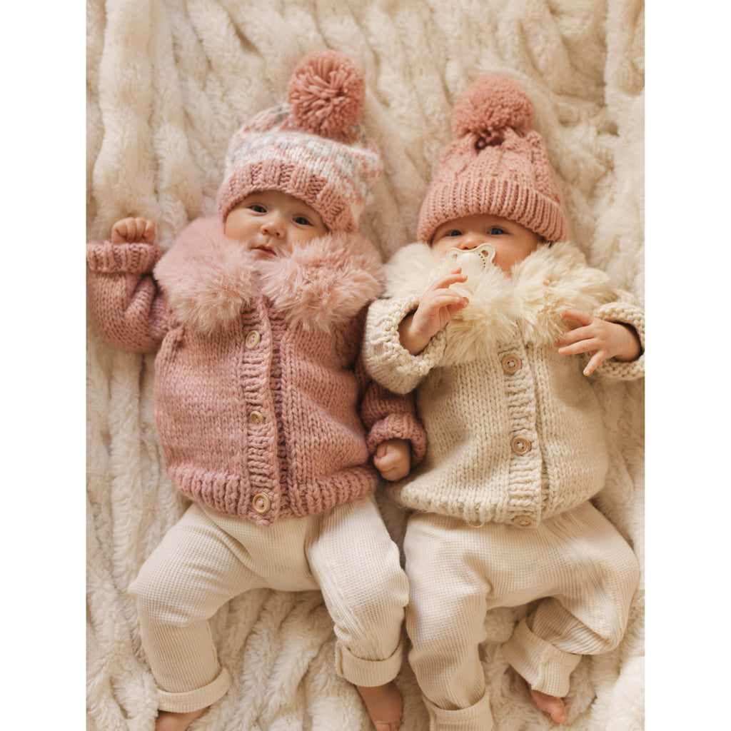 Baby Fur Collar Cardigan Sweater