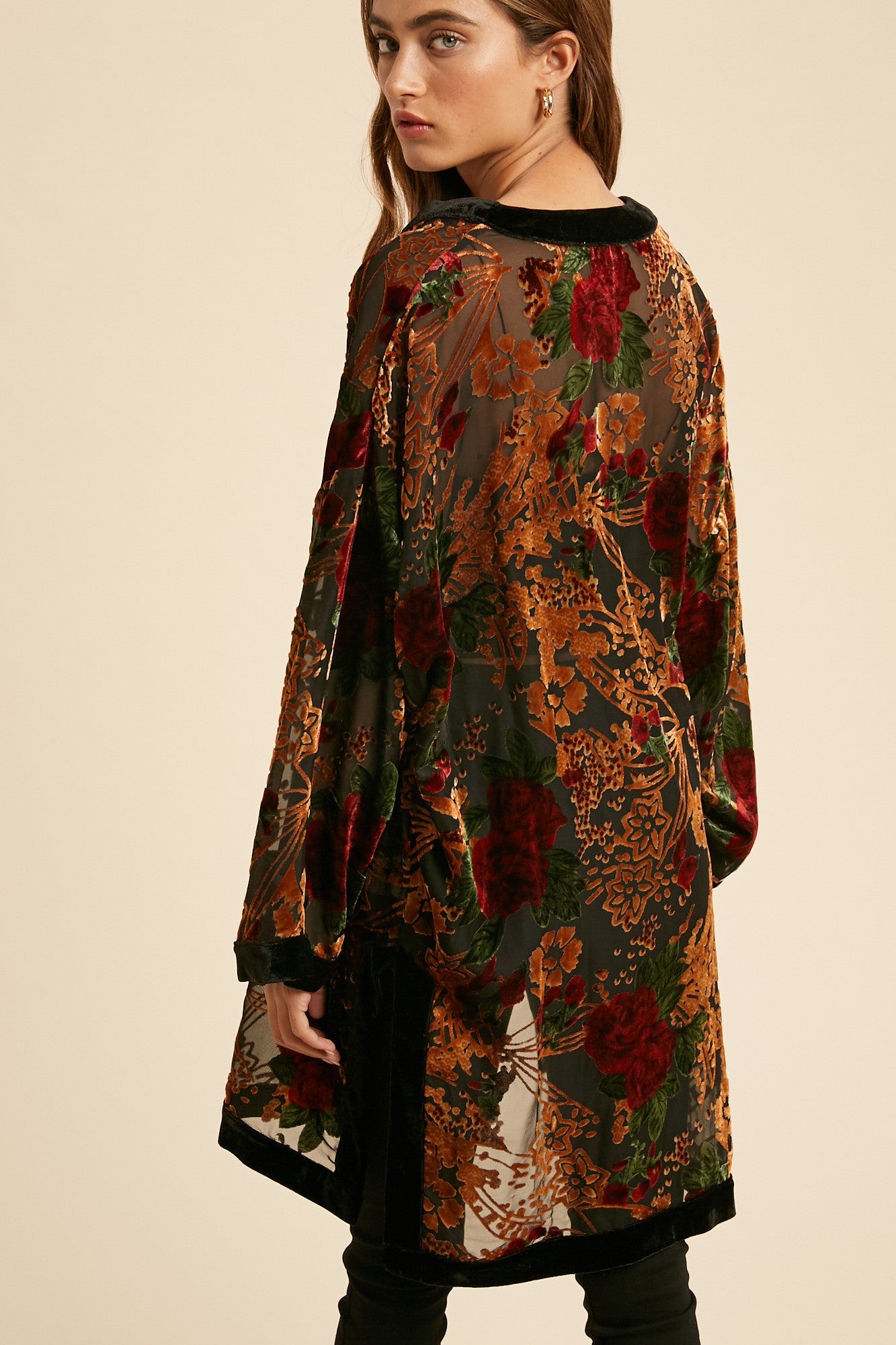 Rommee Burnout Velvet Kimono