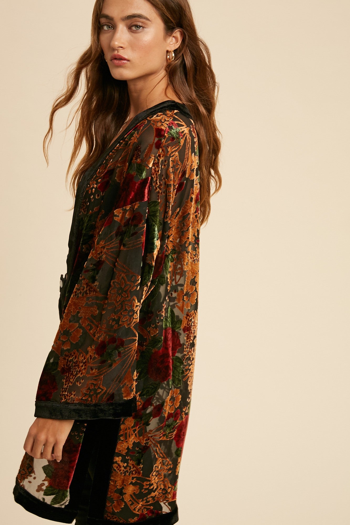 Rommee Burnout Velvet Kimono
