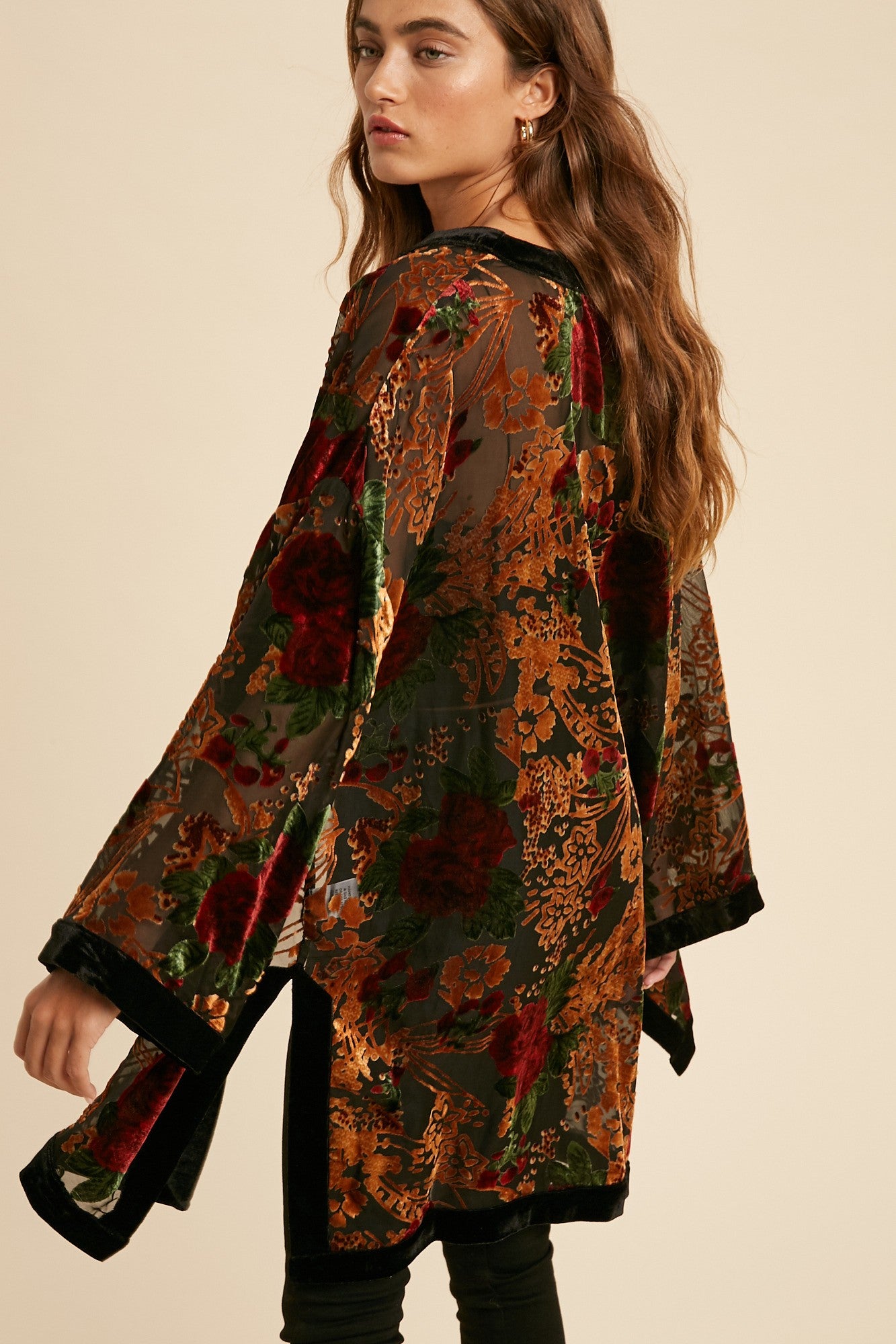 Rommee Burnout Velvet Kimono