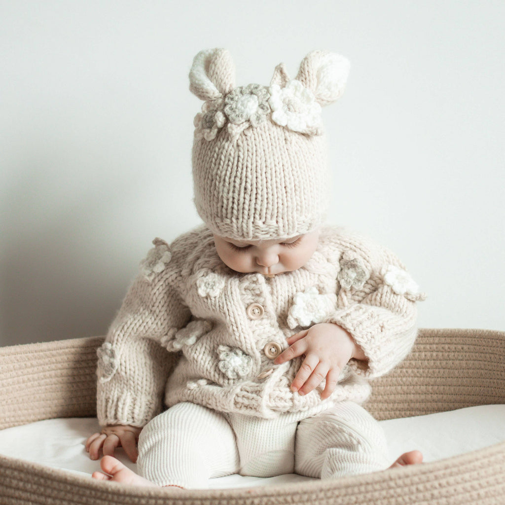 Cream Flower Baby Cardigan