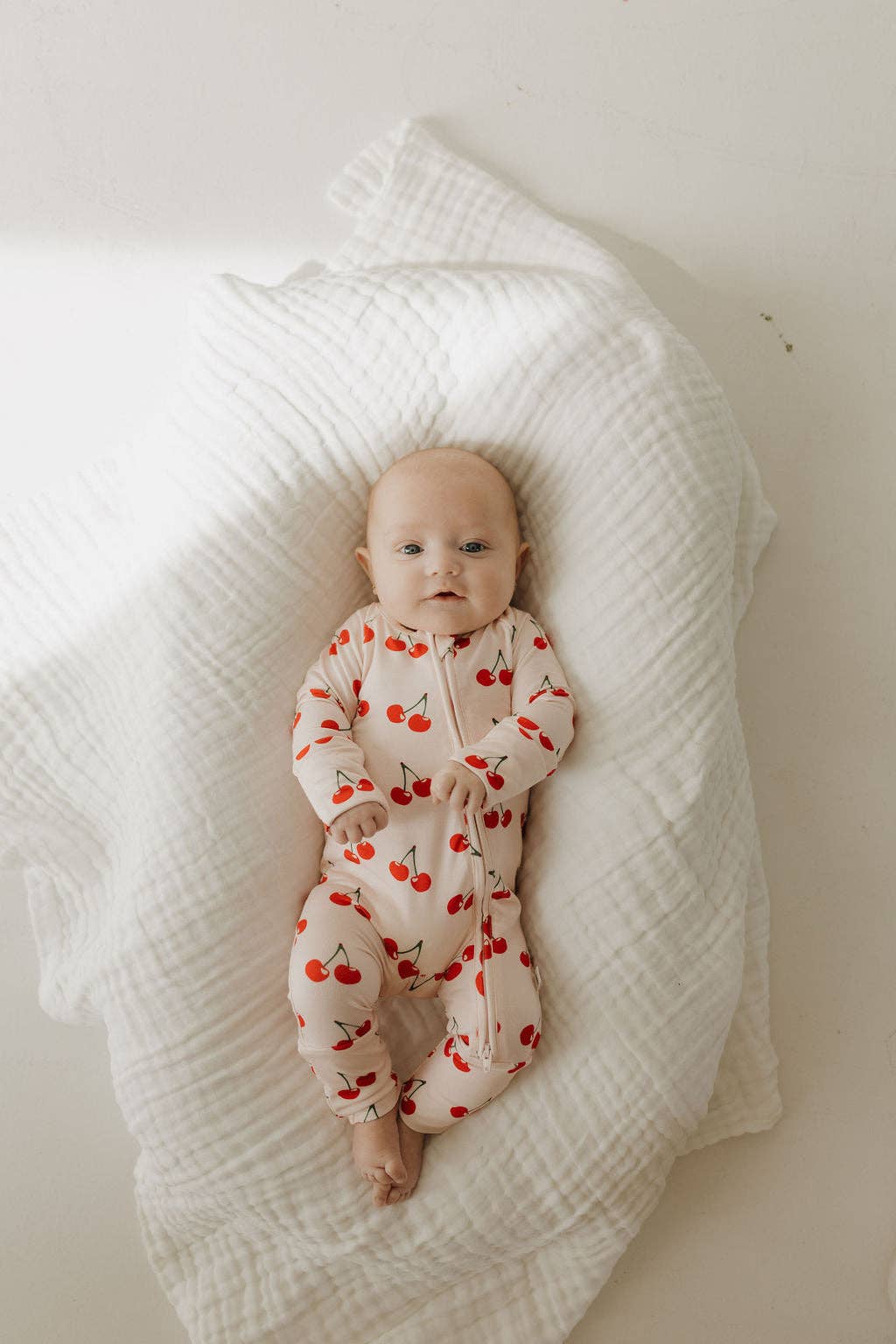 Cherry Orchard Baby Zip Pajamas