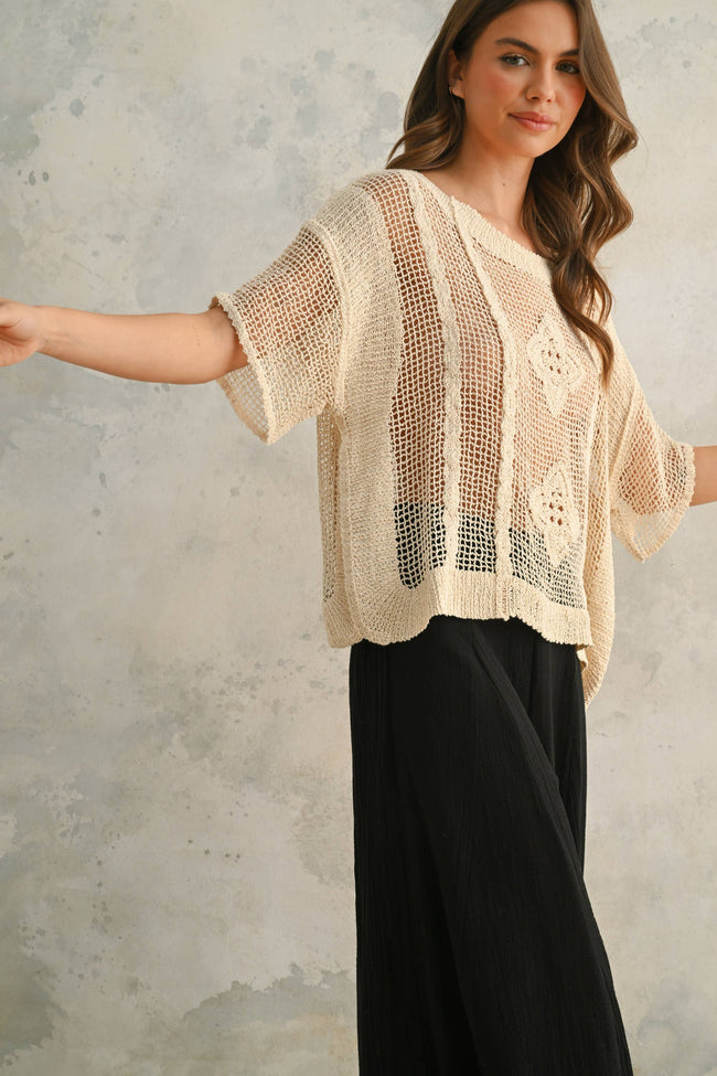 Darla Crochet Knit Top
