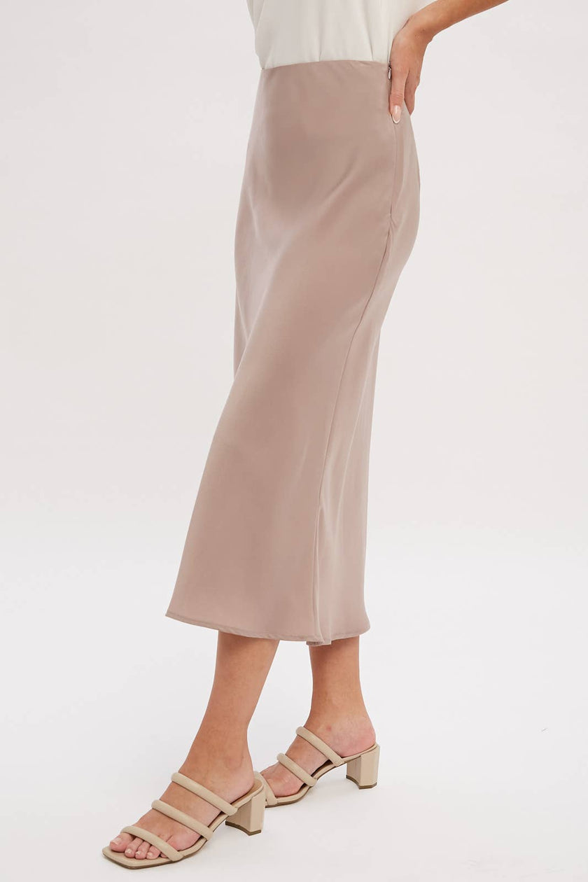 Miley Satin Midi Skirt