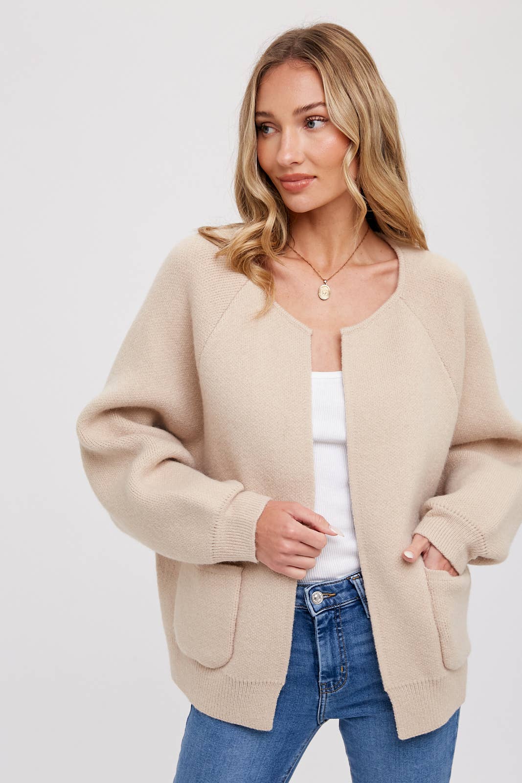 Elyse Knit Jacket in Beige