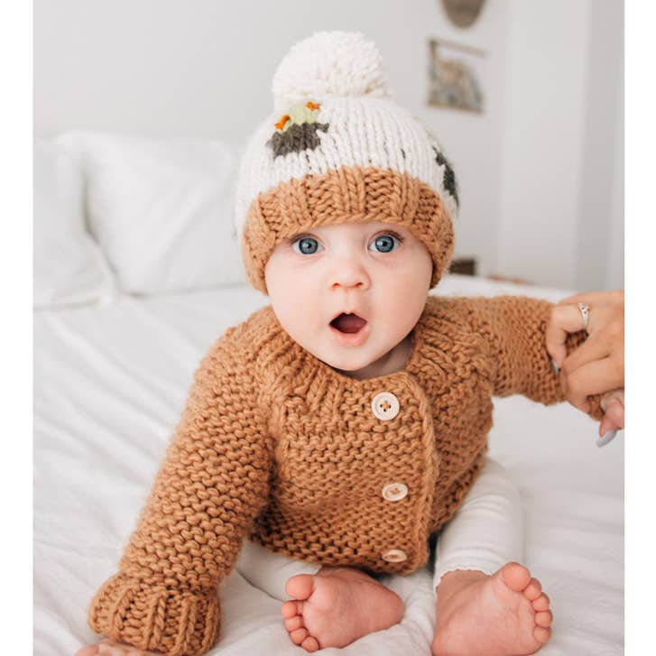 Pecan Garter Stitch Baby Cardigan