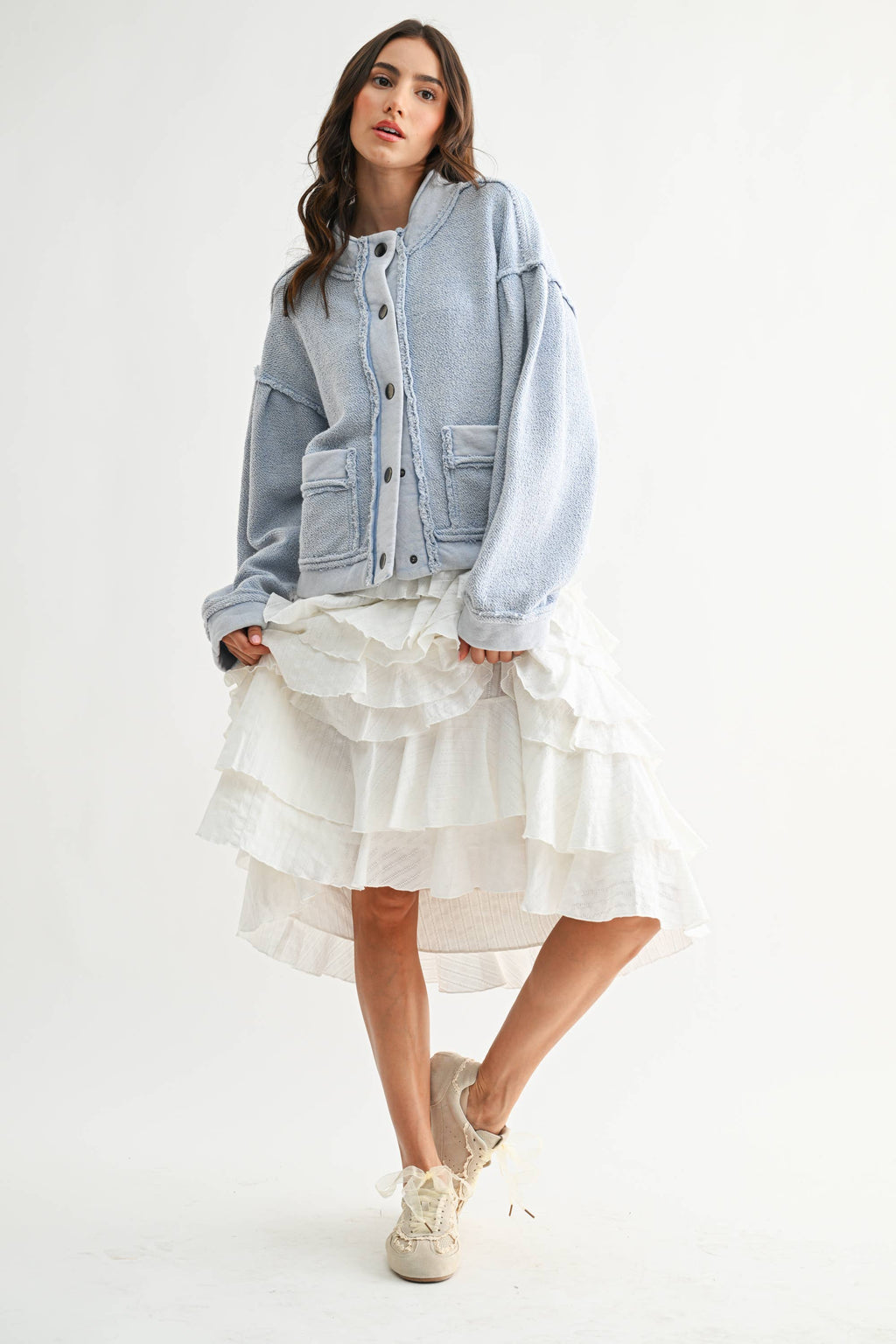 Theo Textured Button Up Jacket