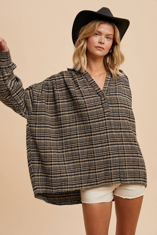 Huxley Tweed Plaid Blouse