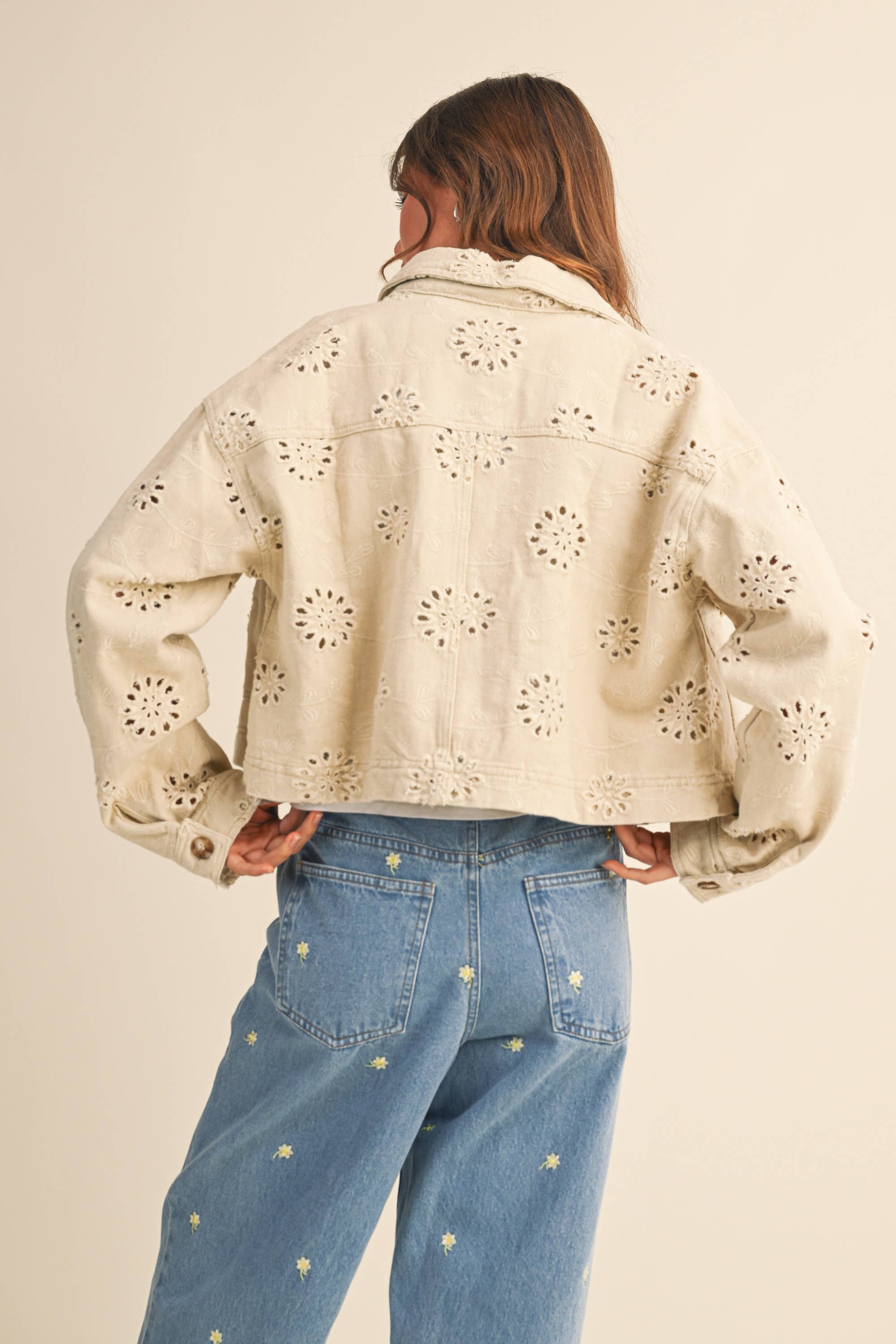 Eyelet Edge Cropped Jacket