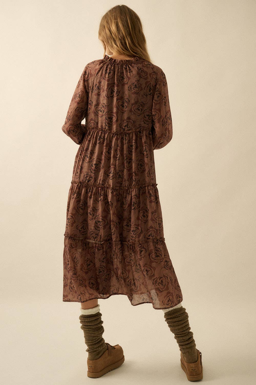 Eden Floral Tiered Midi Dress