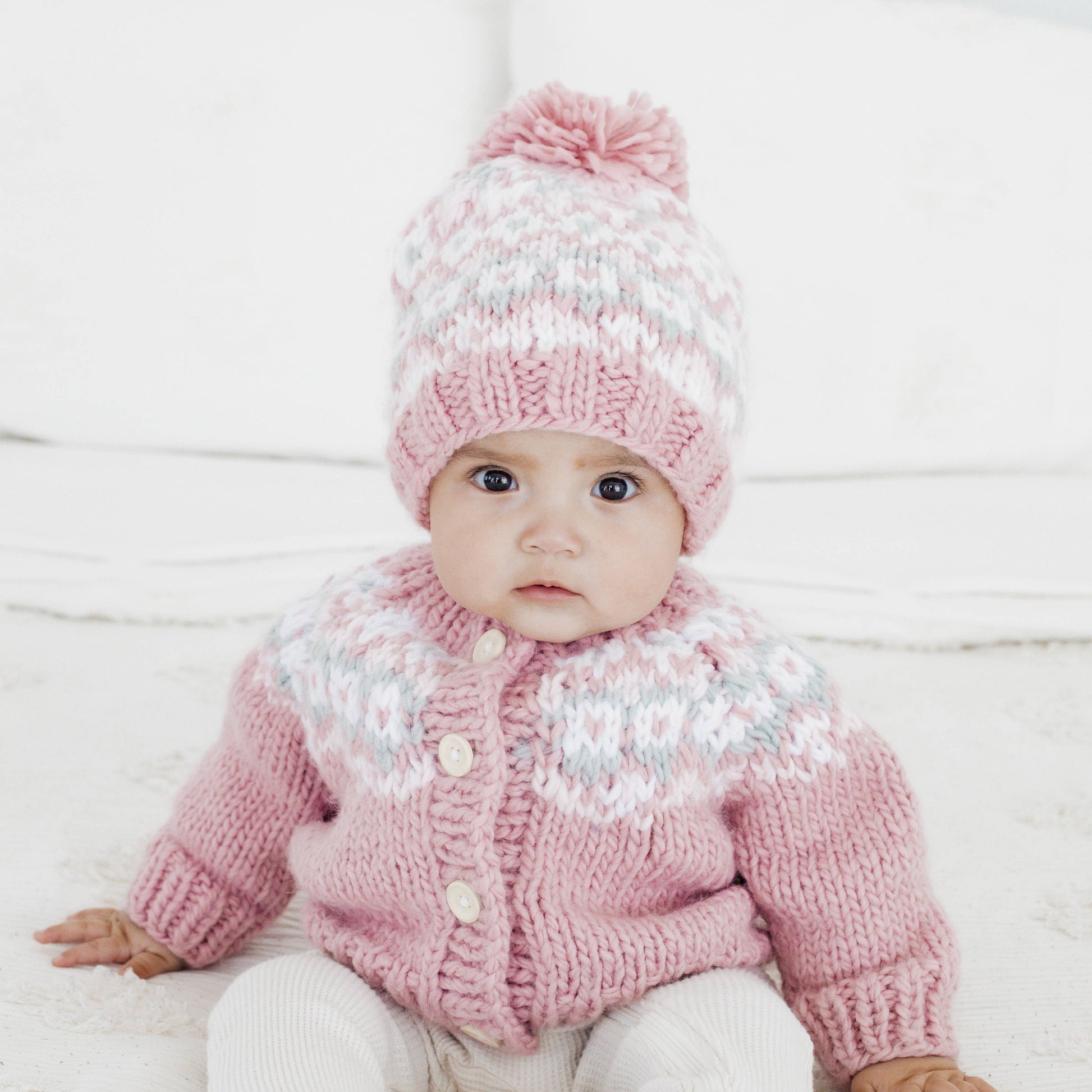 Little Rosy Fairisle Baby Cardigan