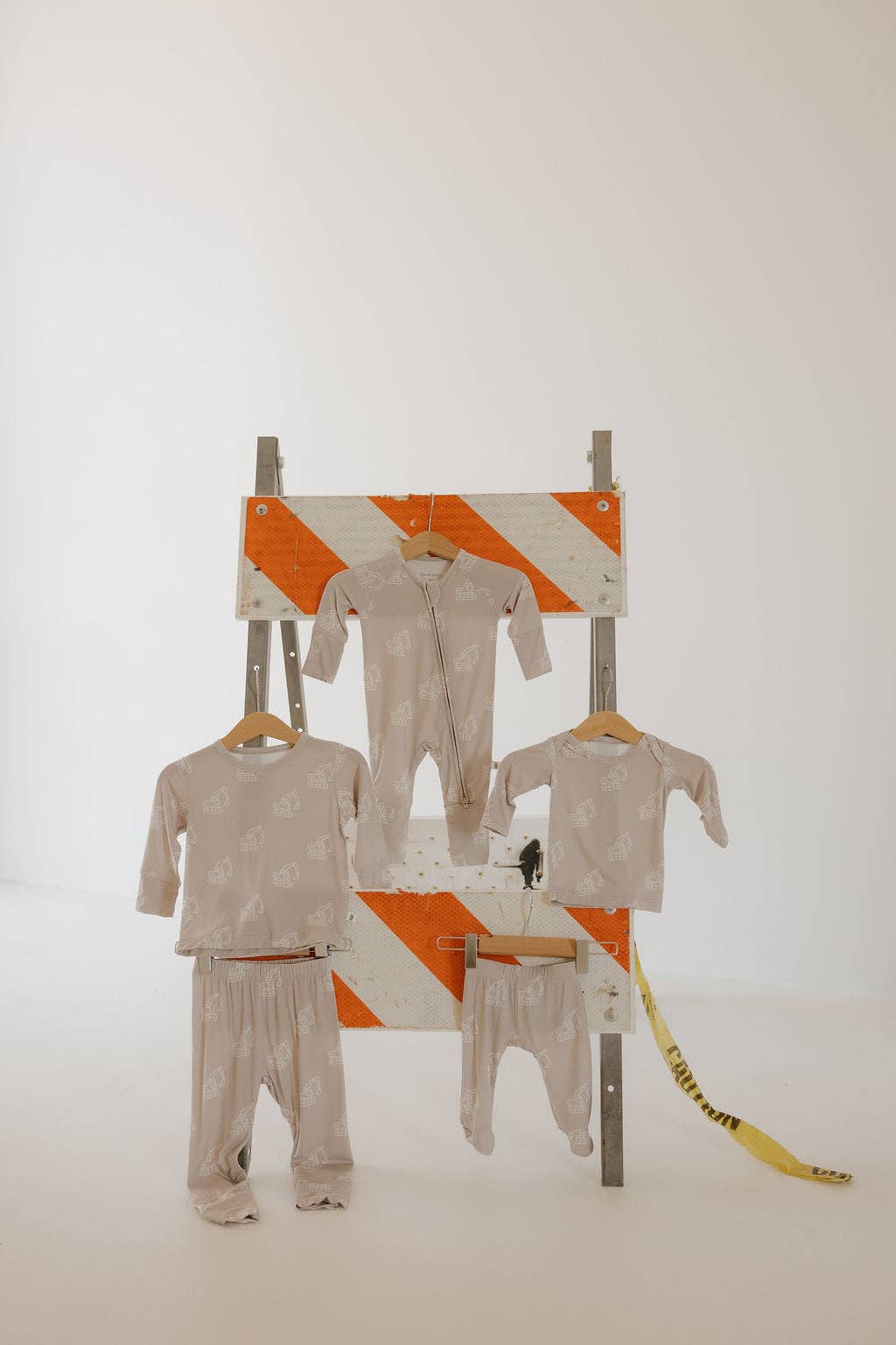 Excavator Baby Zip Pajamas