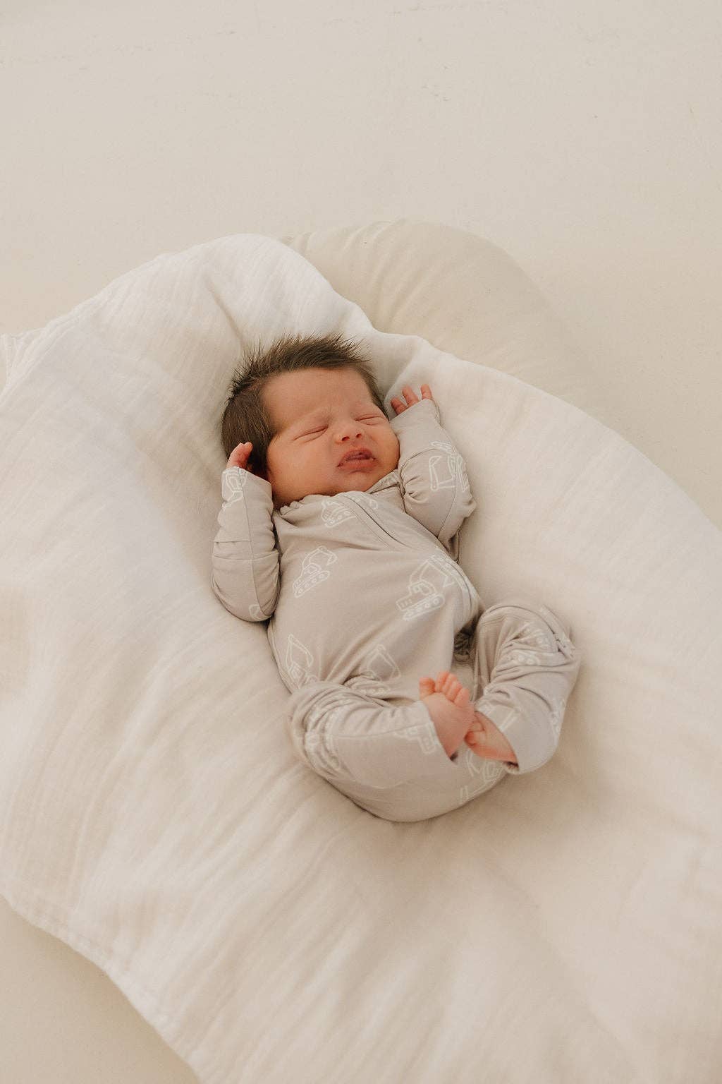 Excavator Baby Zip Pajamas