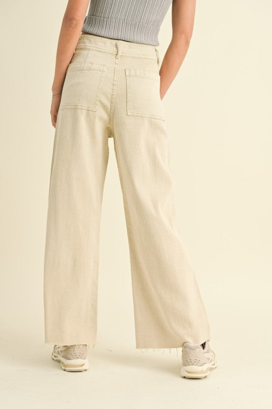 Ren Wide Leg Pants in Beige