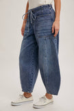 Jayden Drawstring Barrel Jeans