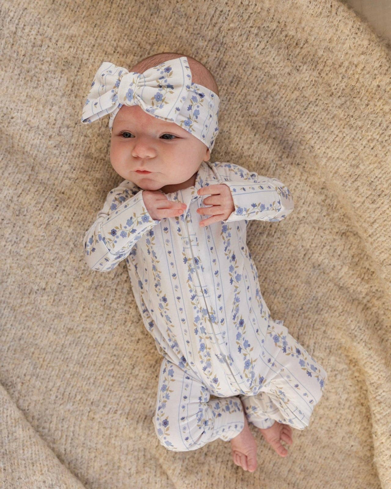 Winter Floral Zipper Pajamas