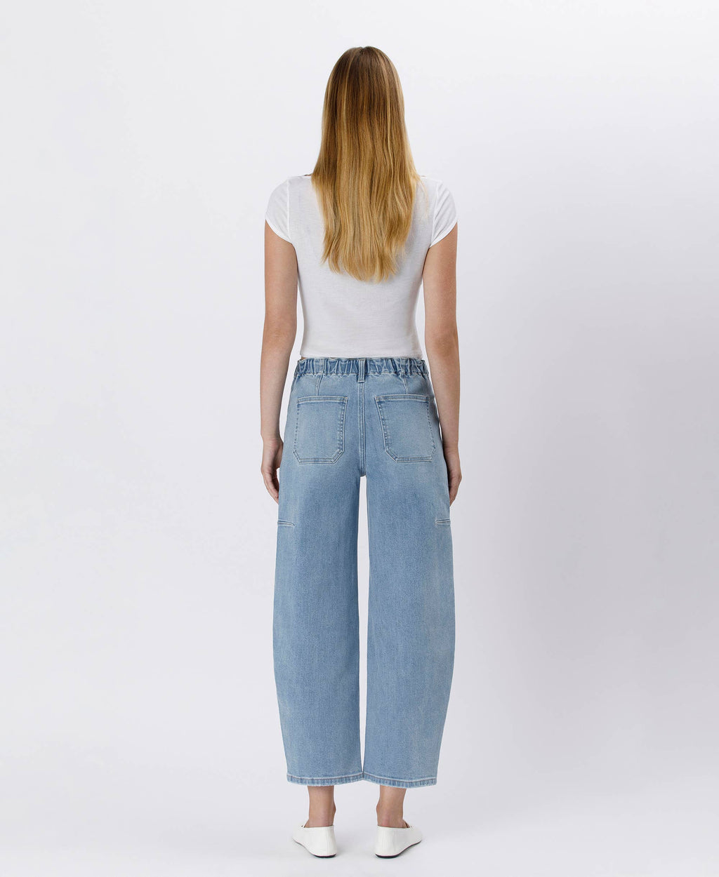 Cora Elastic Waist Barrel Jeans