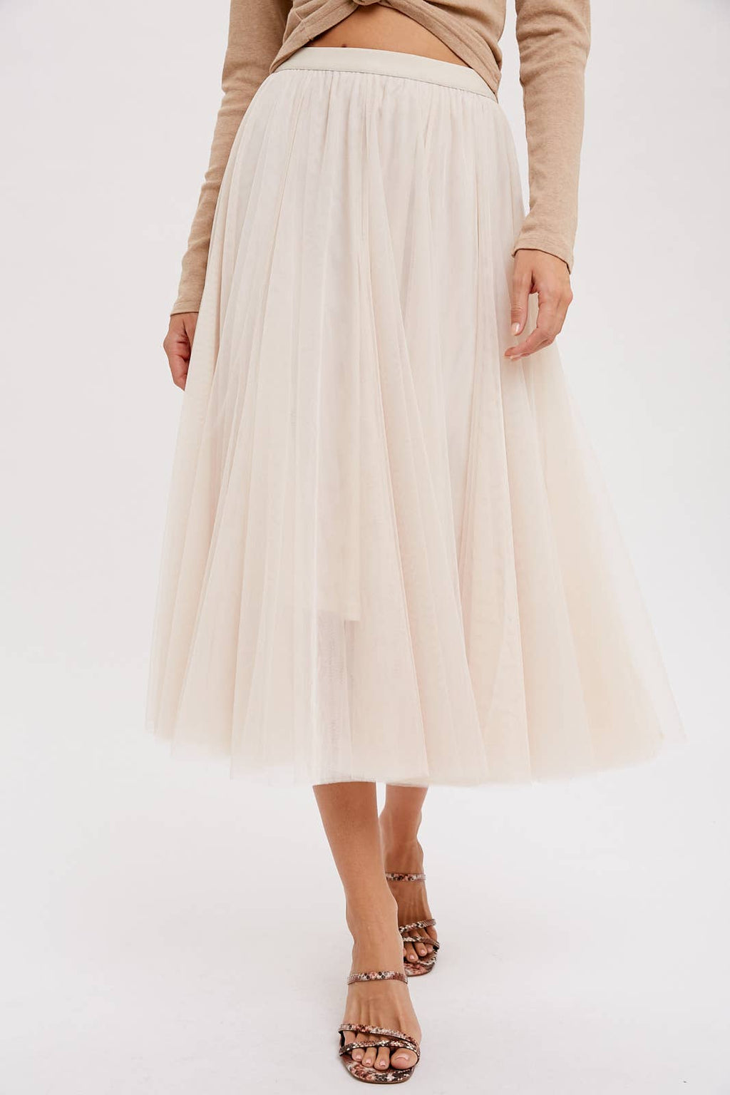 Rinna Tulle Midi Skirt