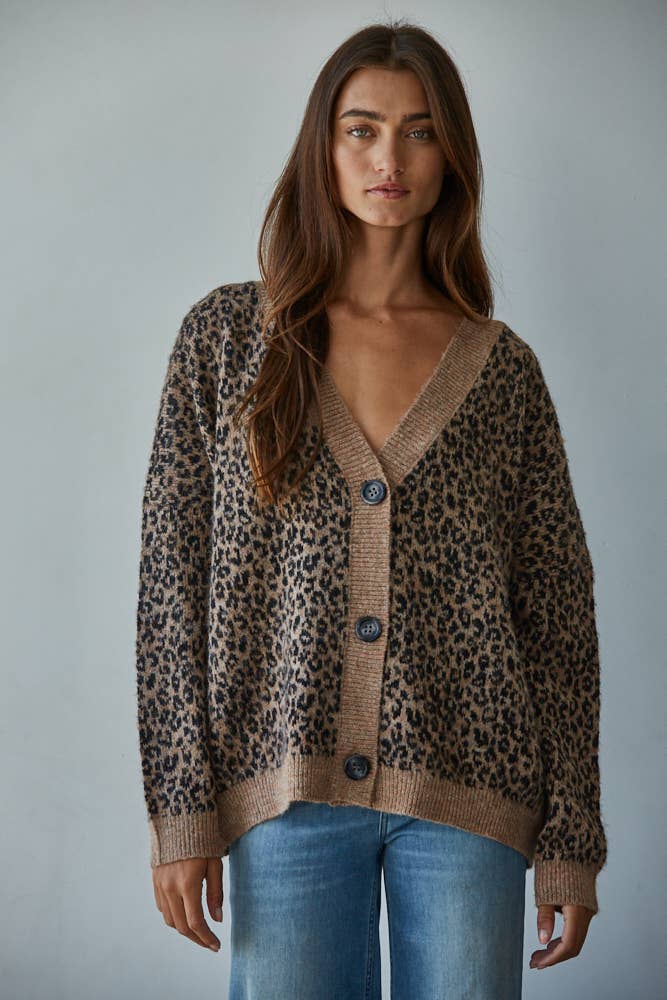 Leonie Animal Print Cardigan