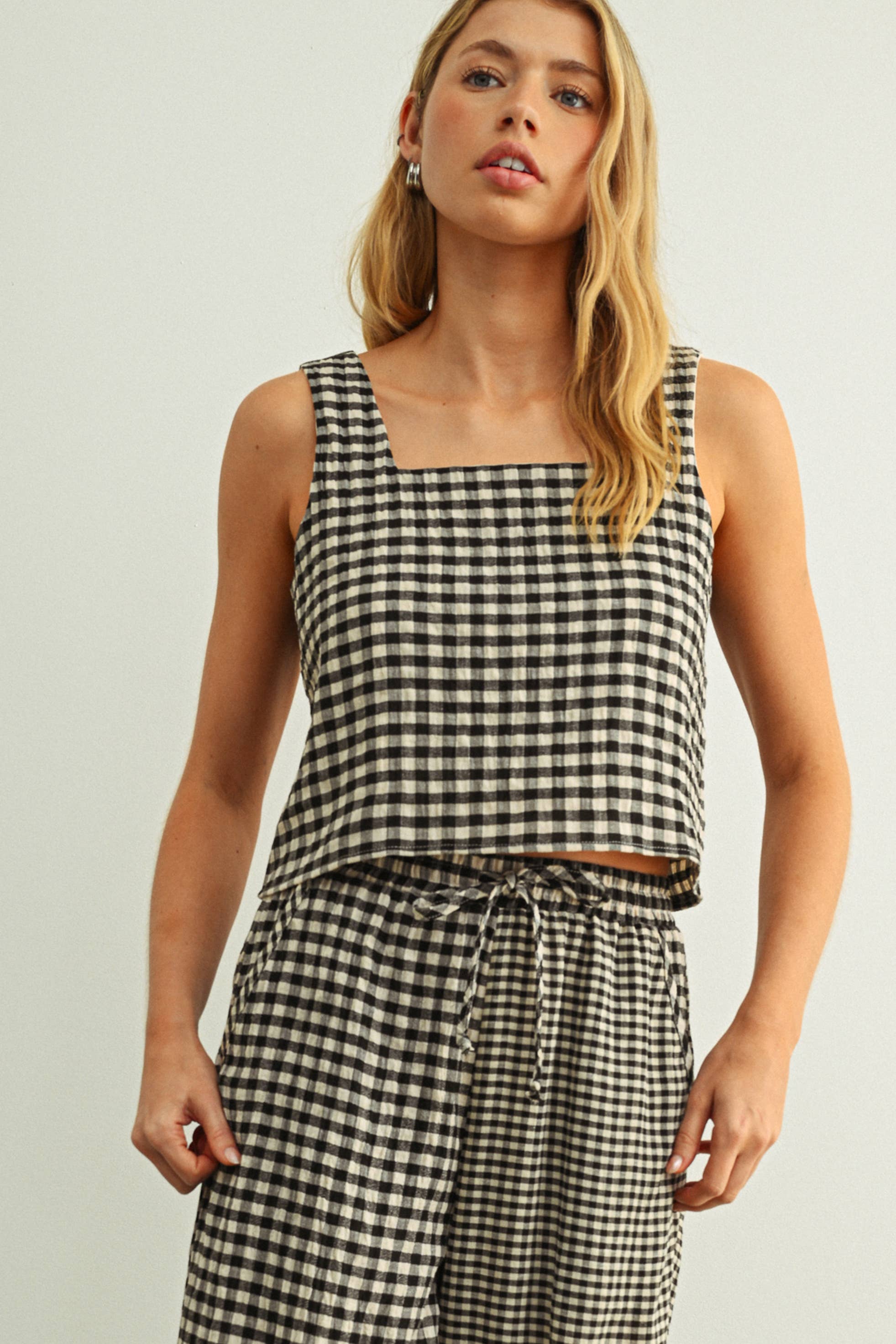 Cooper Gingham Top in Black