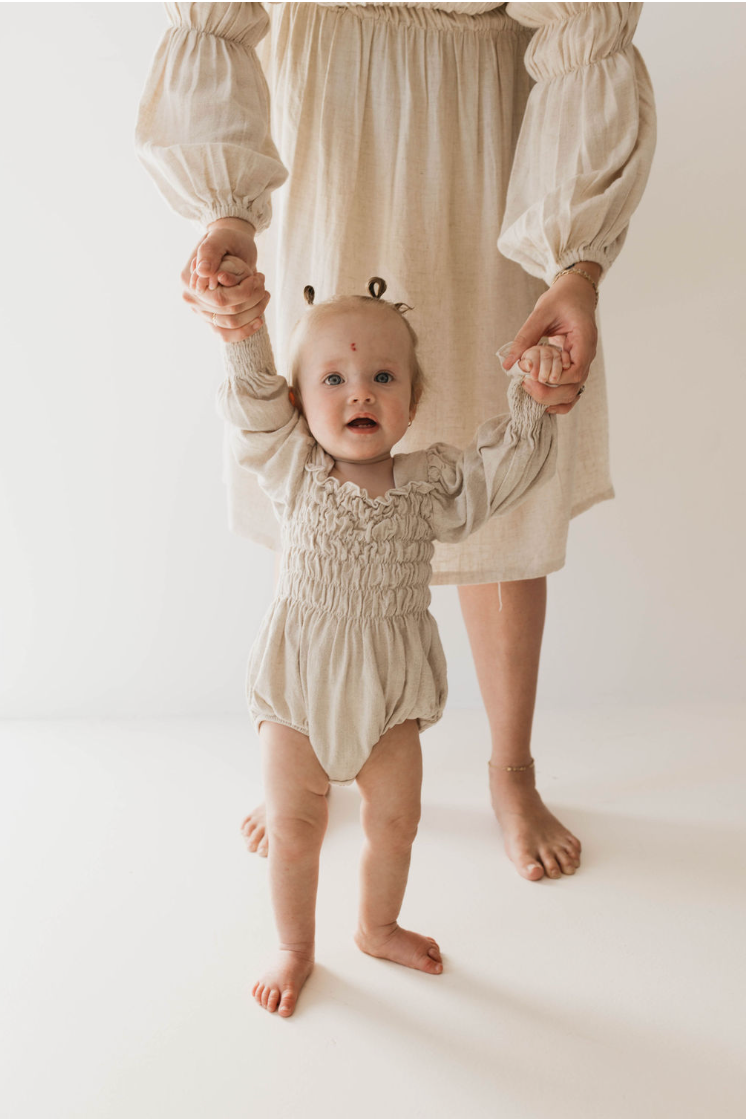 Hanna Smocked Baby Romper