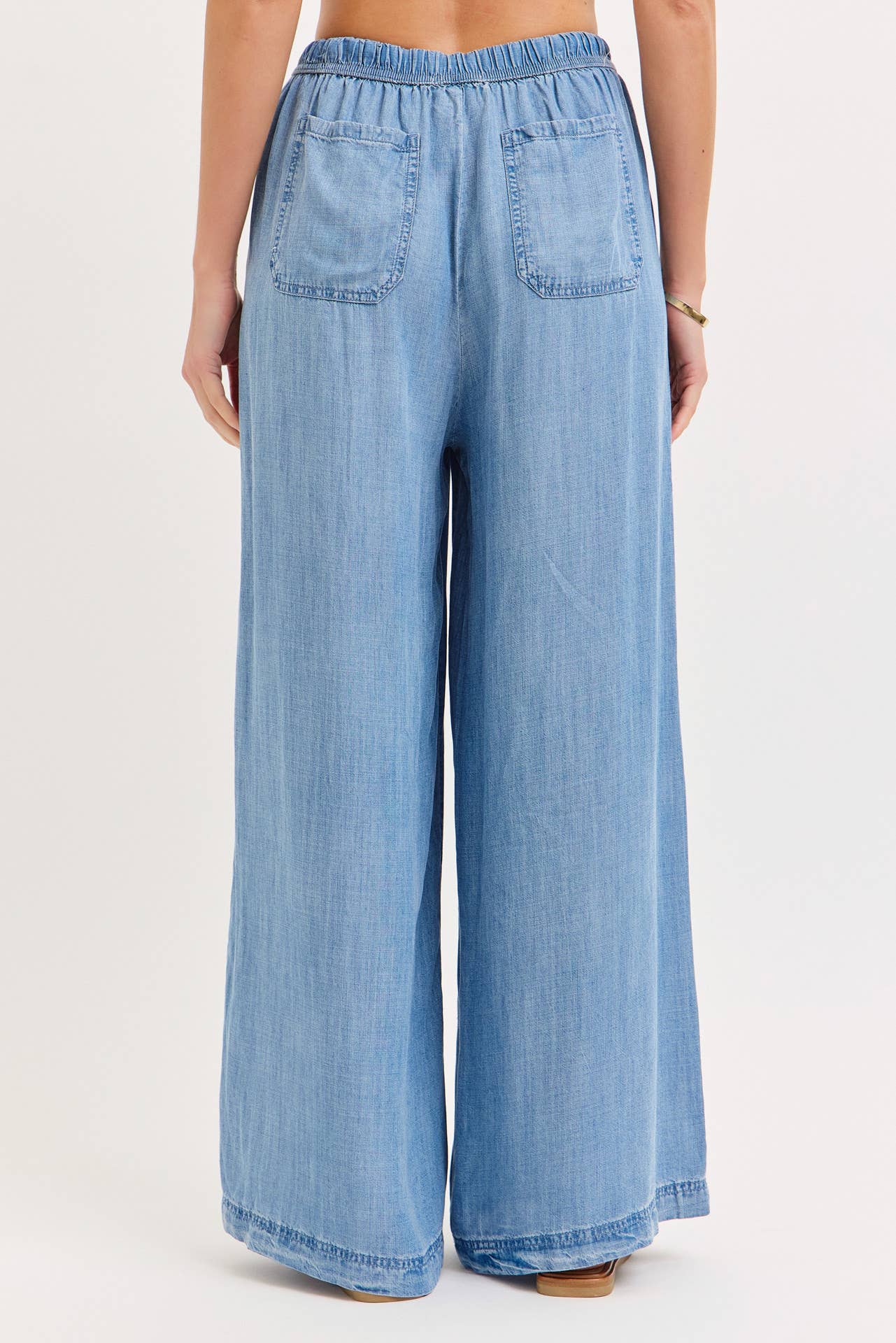 Spenser Light Denim Tie Waist Pants