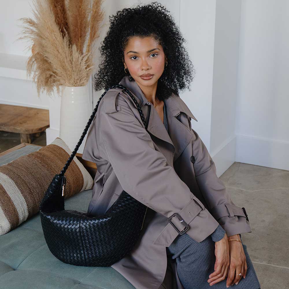 Raquel Espresso Recycled Shoulder Bag