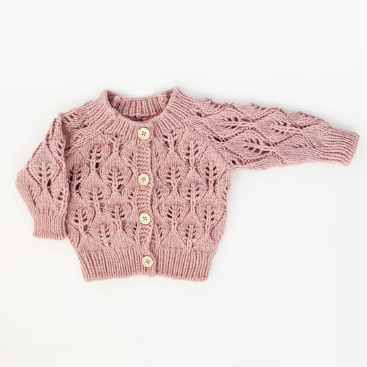 Leaf Lace Hand Knit Cardigan