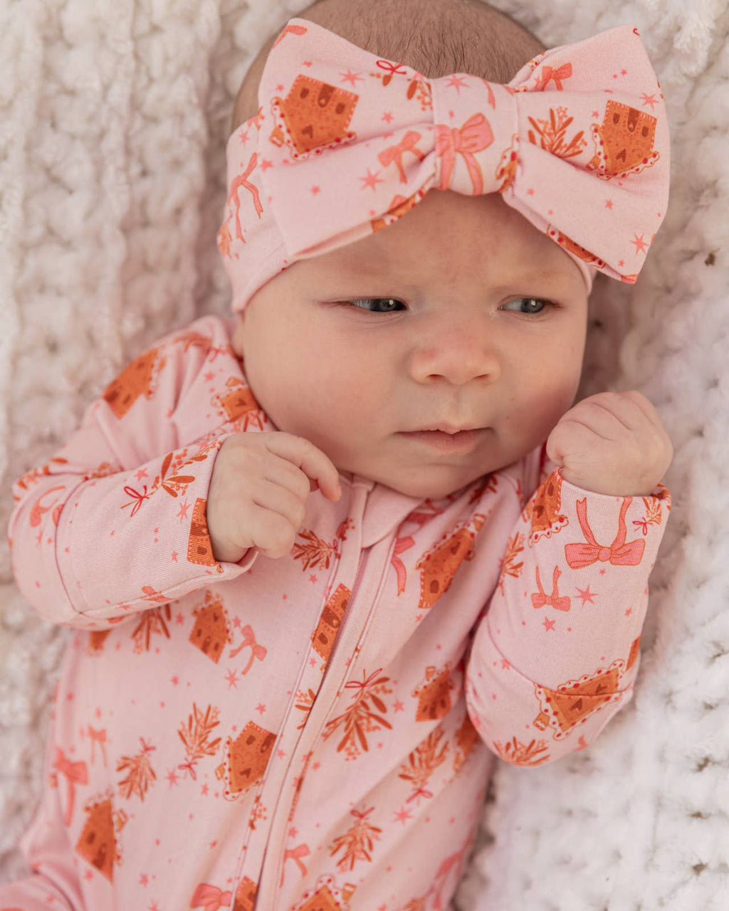 Pink Gingerbread Bamboo Zipper Pajamas