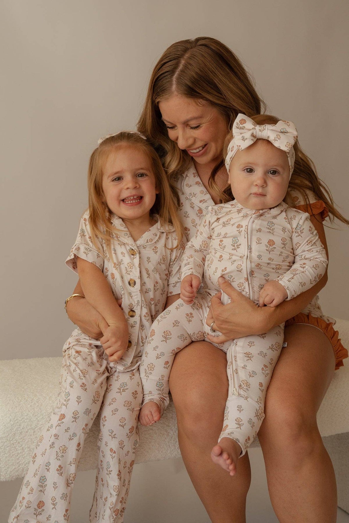 Vintage Floral Bamboo Zip Romper