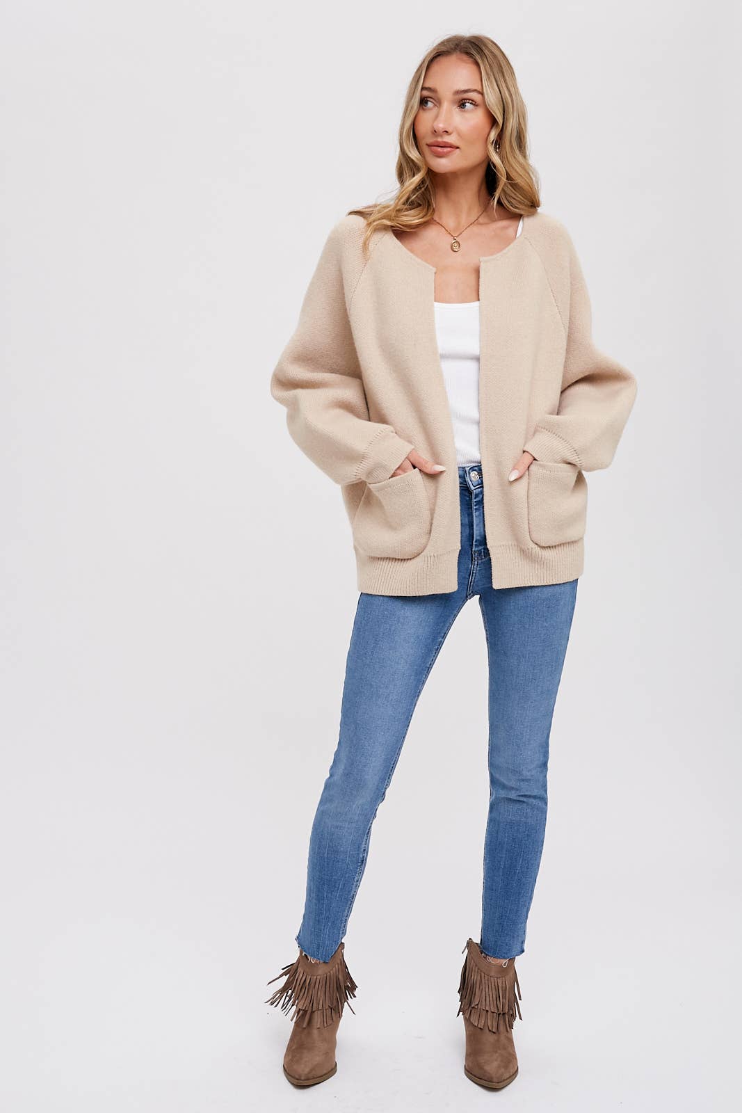Elyse Knit Jacket in Beige