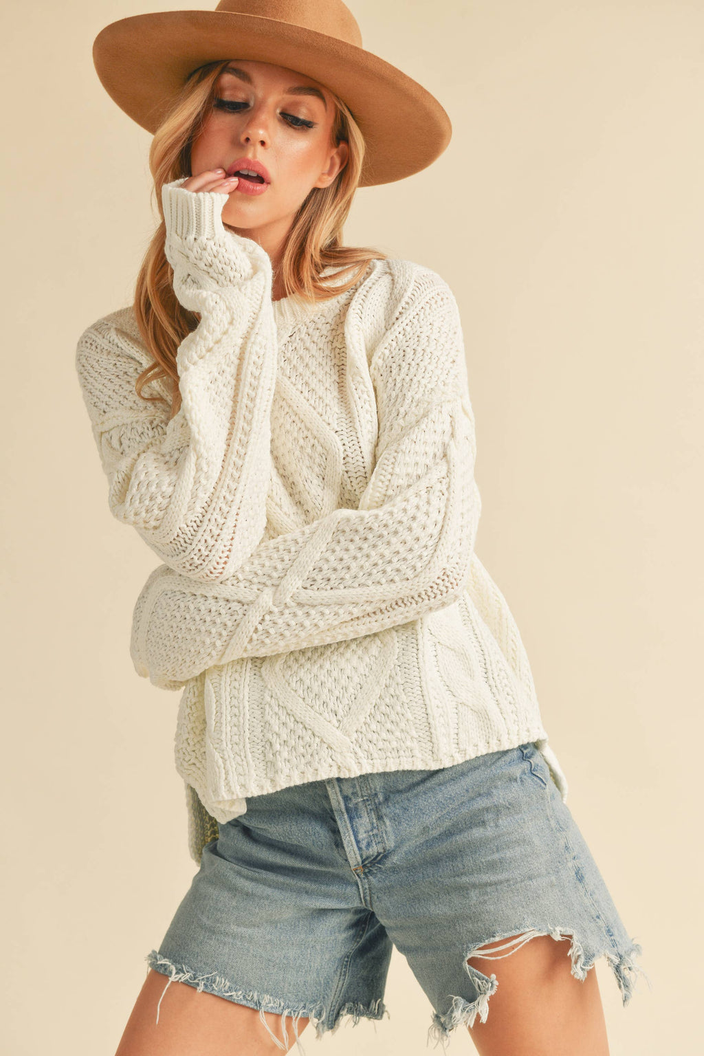 Adela Sweater in White