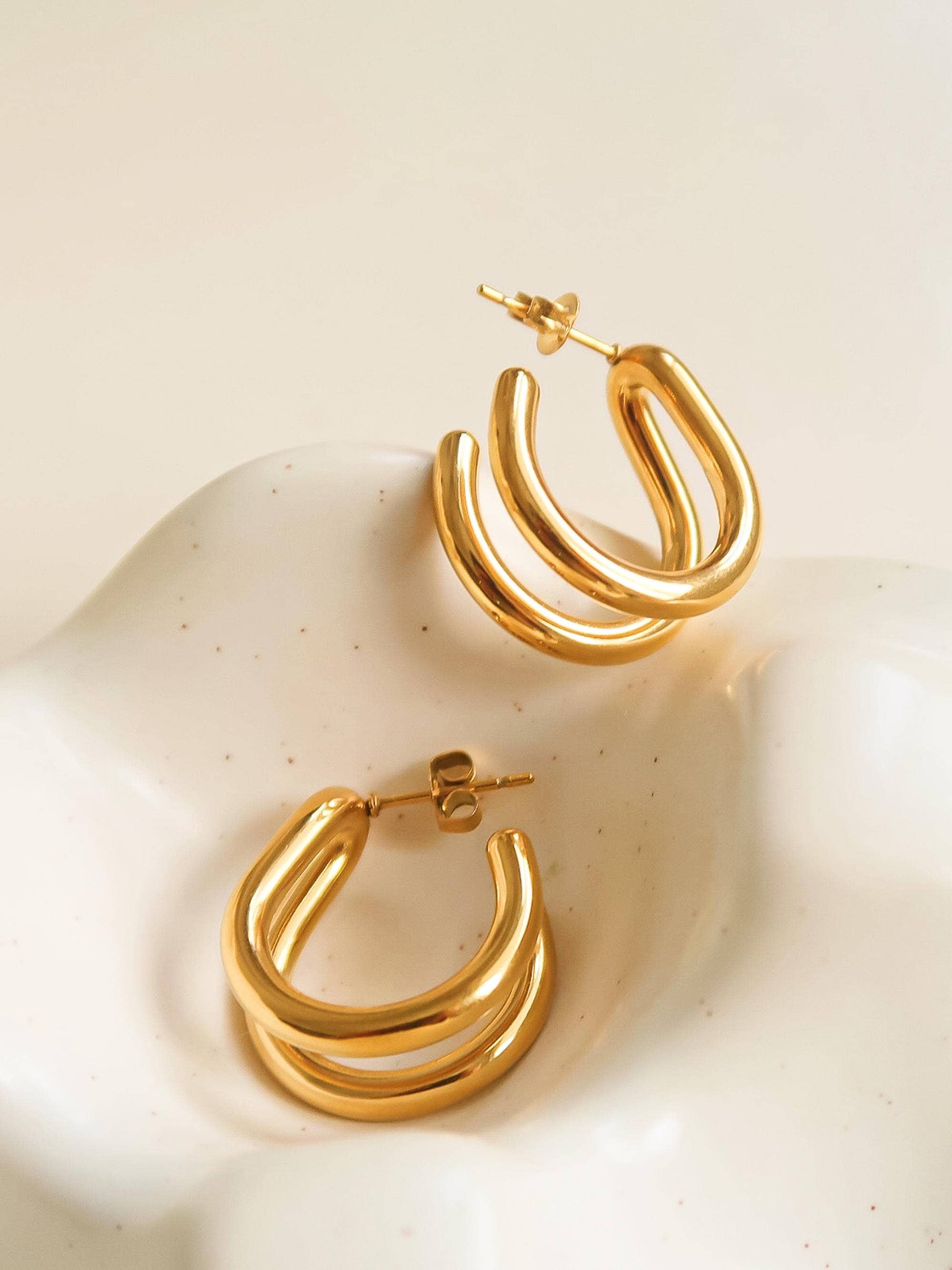 Lucille Double C Hoop Earrings