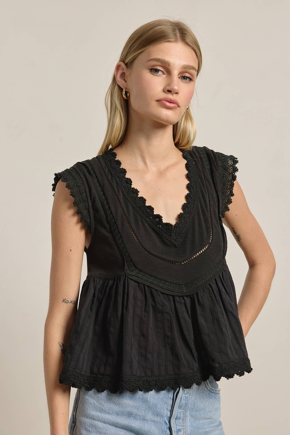 Rosalie Vintage Lace Peplum Top