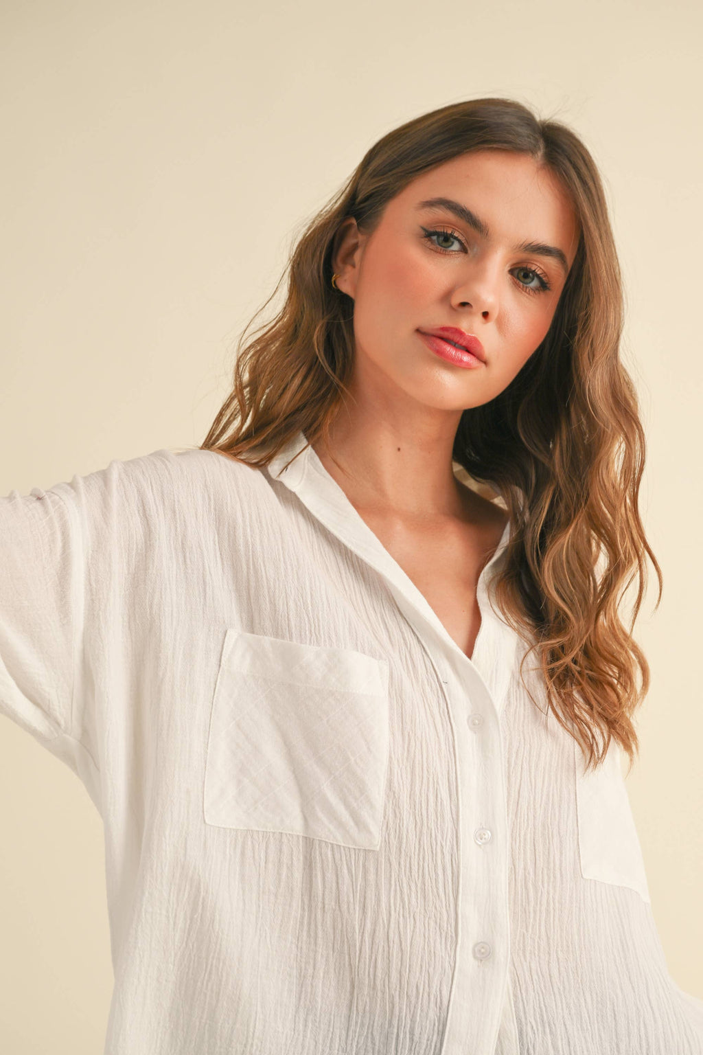 Kie Cotton Button Up Top