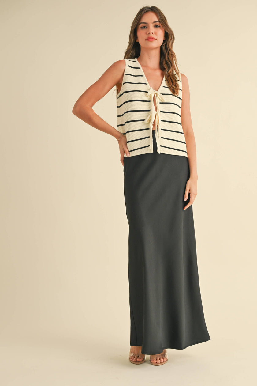 Lilah Striped Tie Front Top