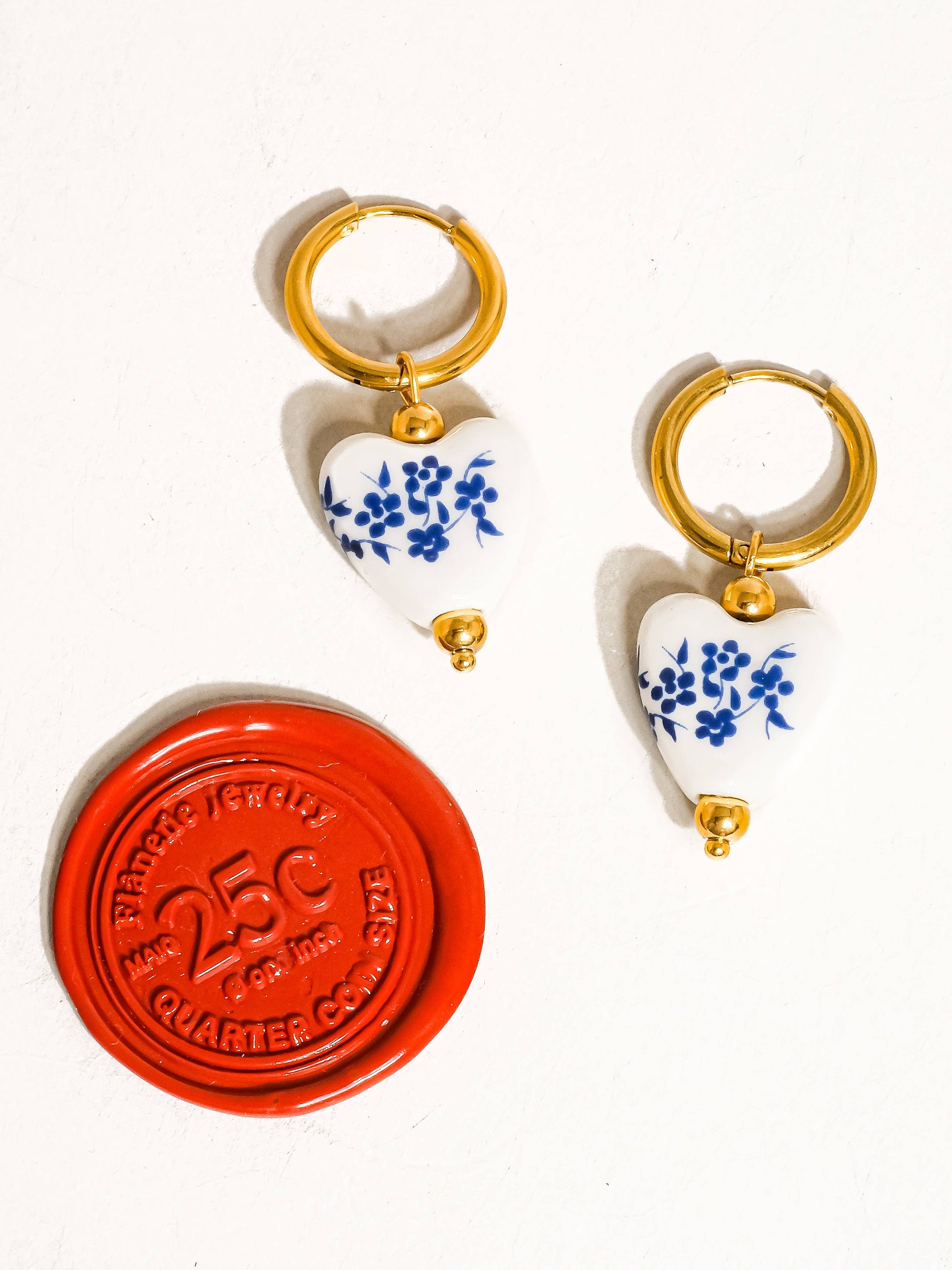 Ceramic Garden Heart Earrings