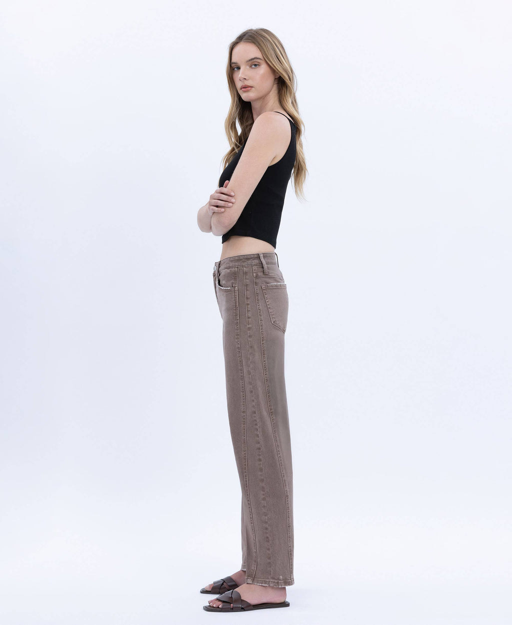 Stonewashed Crop Barrel Jeans