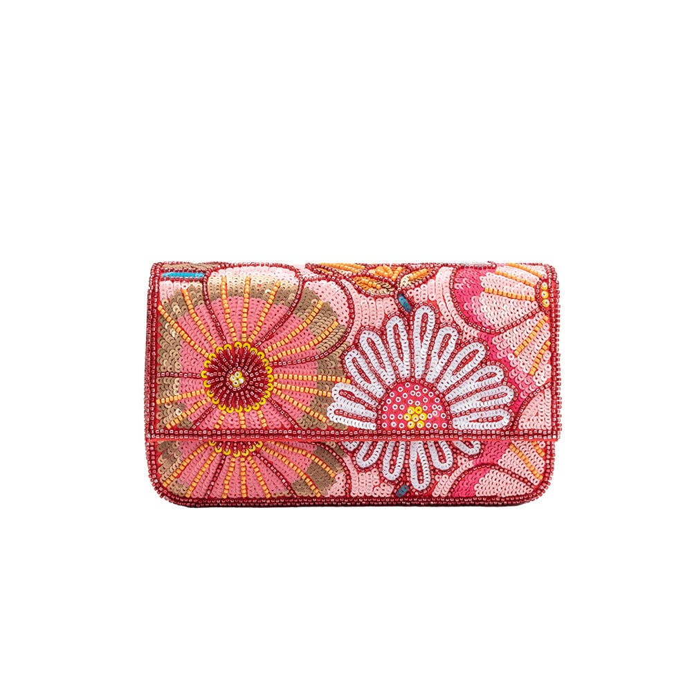 Magnolia Pink Beaded Clutch Bag