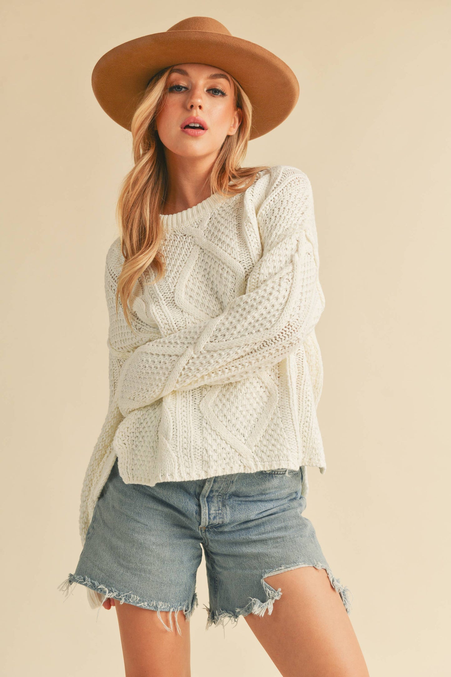 Adela Sweater in White