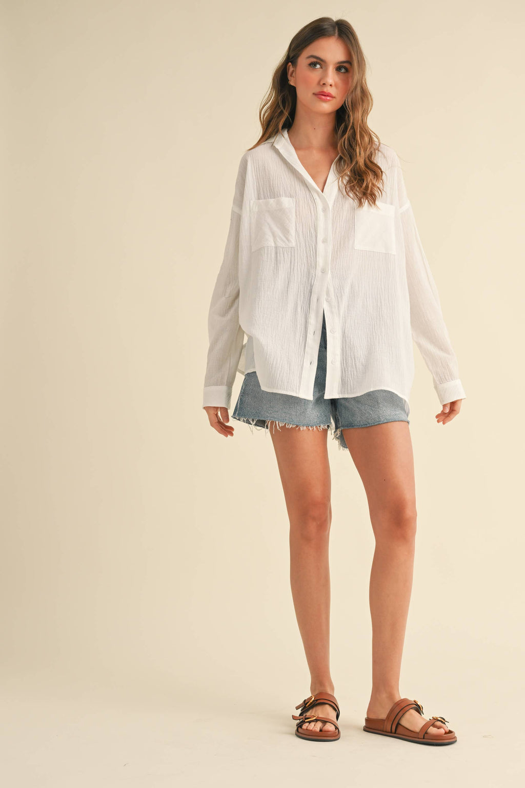 Kie Cotton Button Up Top